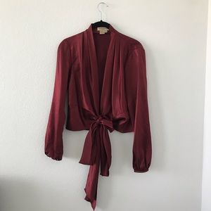 Vintage Patrick Christopher Wine Silk Blouse